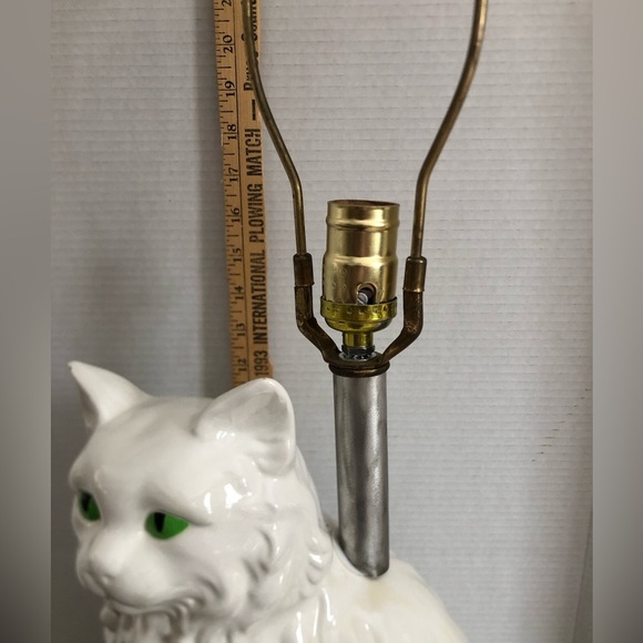 80s Ceramic Cat Table Lamp - Picture 6 of 16